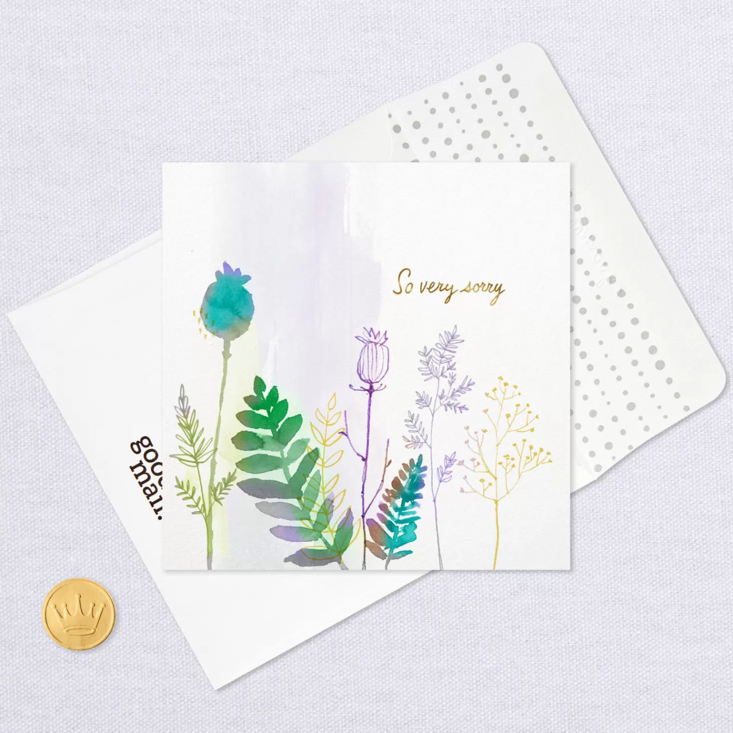 Shop Watercolor Thistles And Ferns Sympathy Card Sympathy