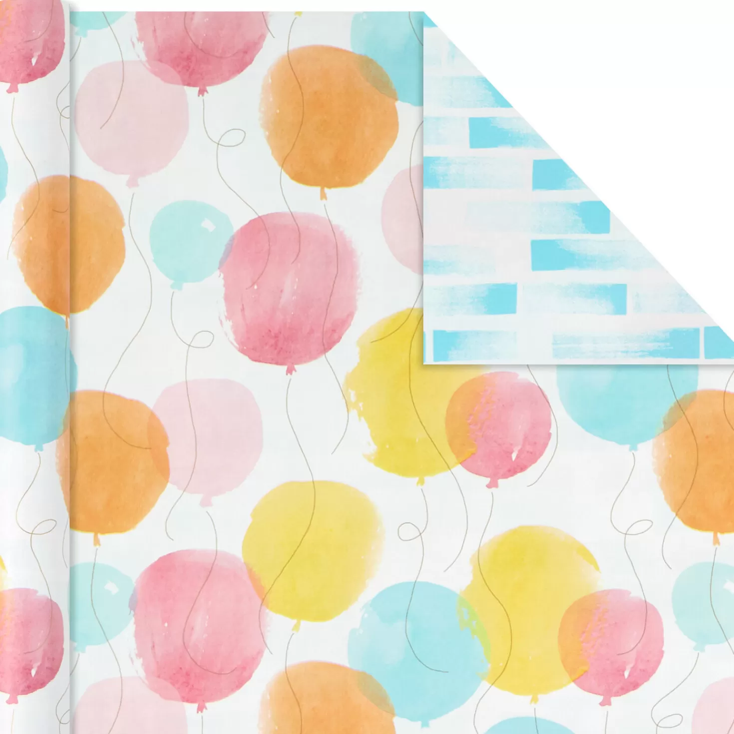 Hot Watercolor Tones 3-Pack Reversible Wrapping Paper, 75 Sq. Ft. Total Baby