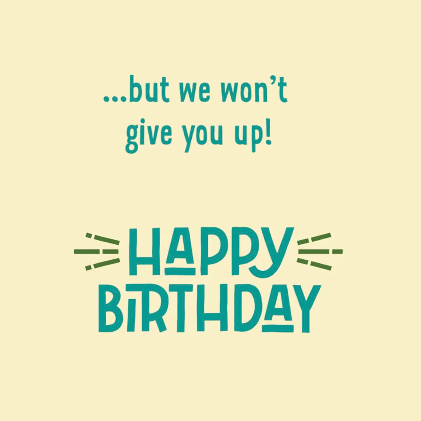 Birthday>Hallmark We Won'T Give You Up Funny Birthday Card For Son