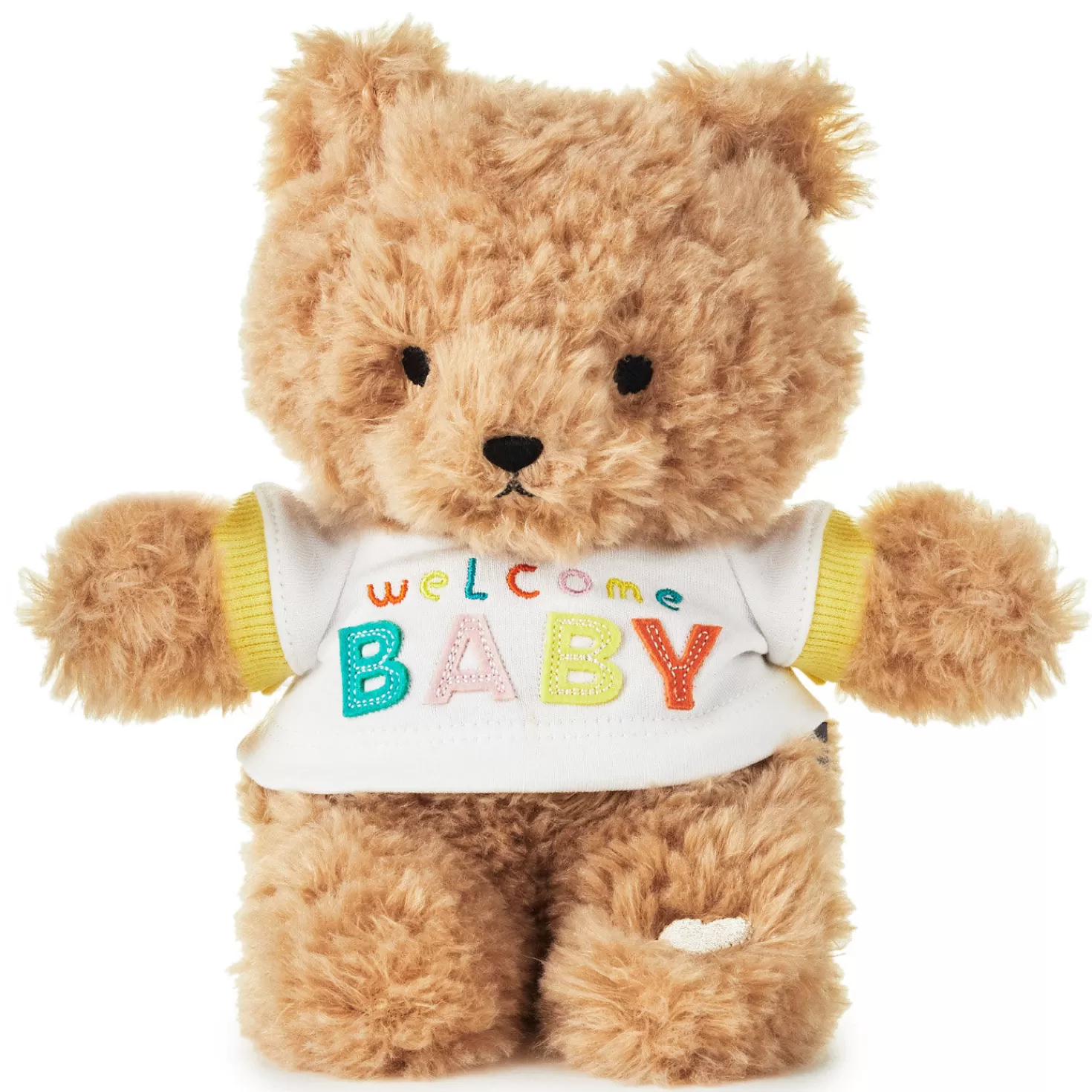 Baby>Hallmark Welcome Baby Recordable Teddy Bear Stuffed Animal, 8.75"