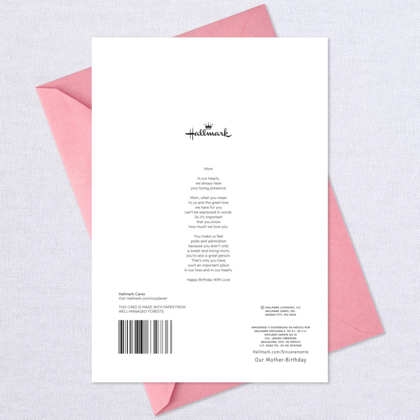 Birthday>Hallmark What You Mean To Us Spanish-Language Birthday Card For Mom