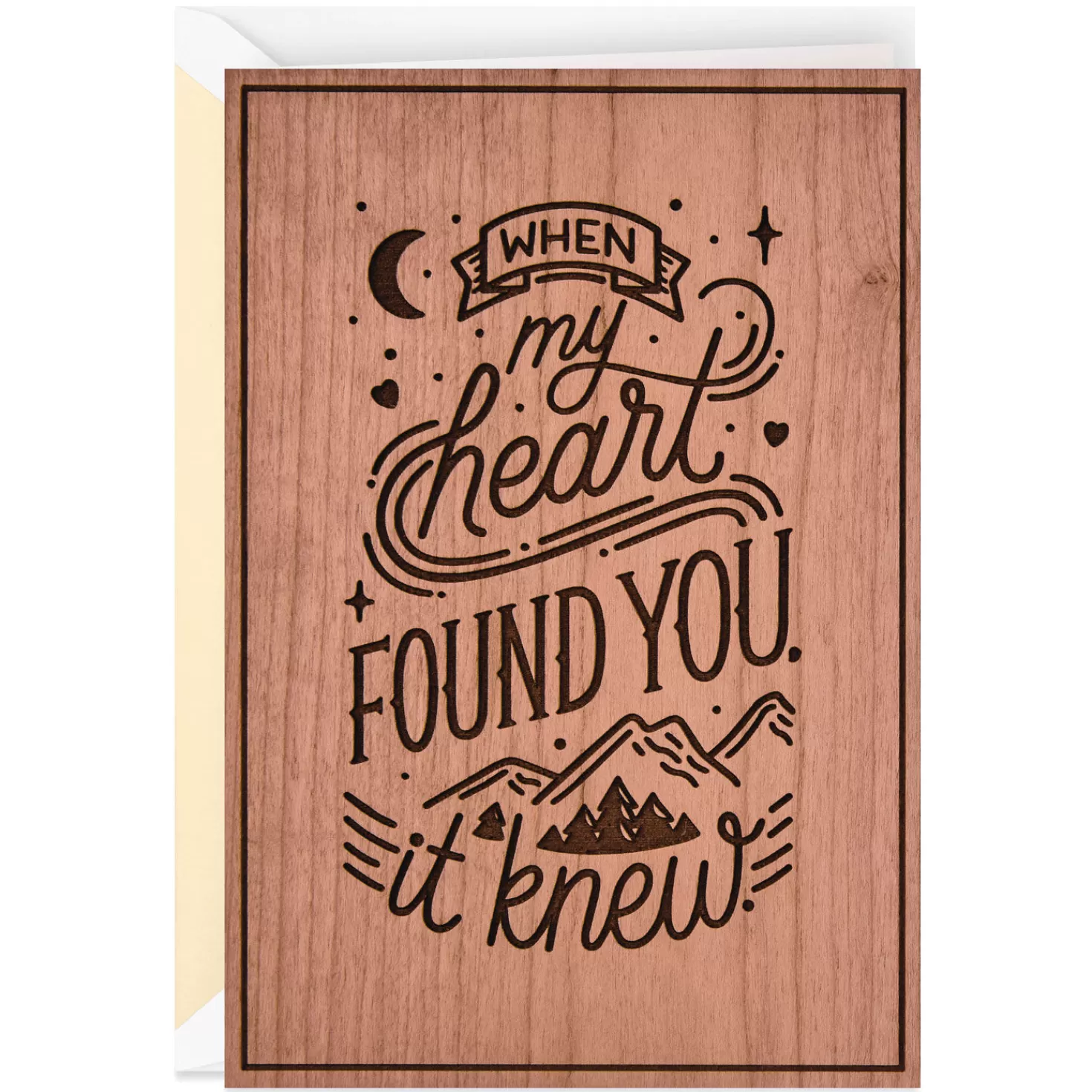Anniversary>Hallmark When My Heart Found You Wooden Anniversary Card