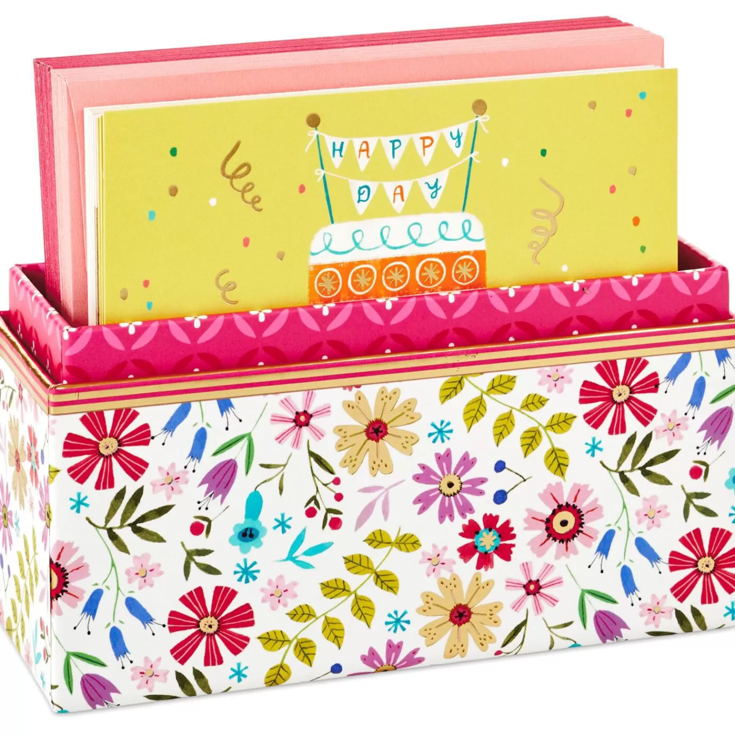 Discount Whimsical Designs Assorted Note Cards With Caddy, Box Of 30 Thank You