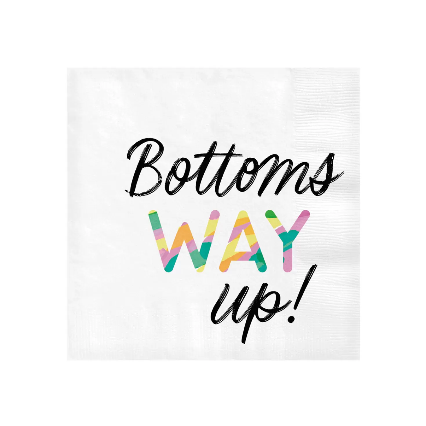 Birthday>Hallmark White " Bottoms Way Up" Cocktail Napkins, Set Of 16