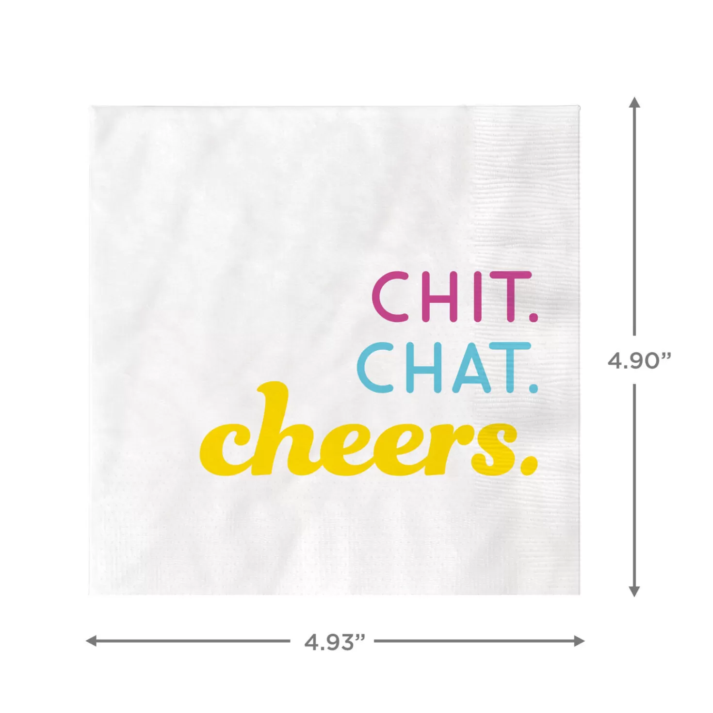 Birthday>Hallmark White " Chit, Chat, Cheers" Cocktail Napkins, Set Of 16