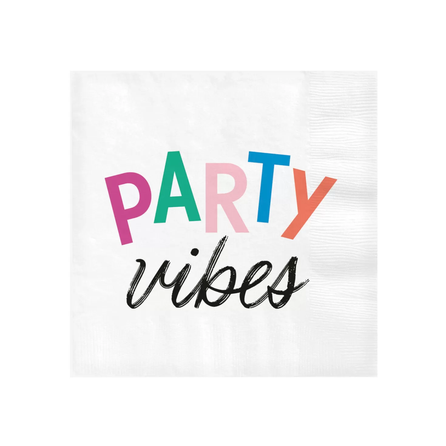 Birthday>Hallmark White " Party Vibes" Cocktail Napkins, Set Of 16