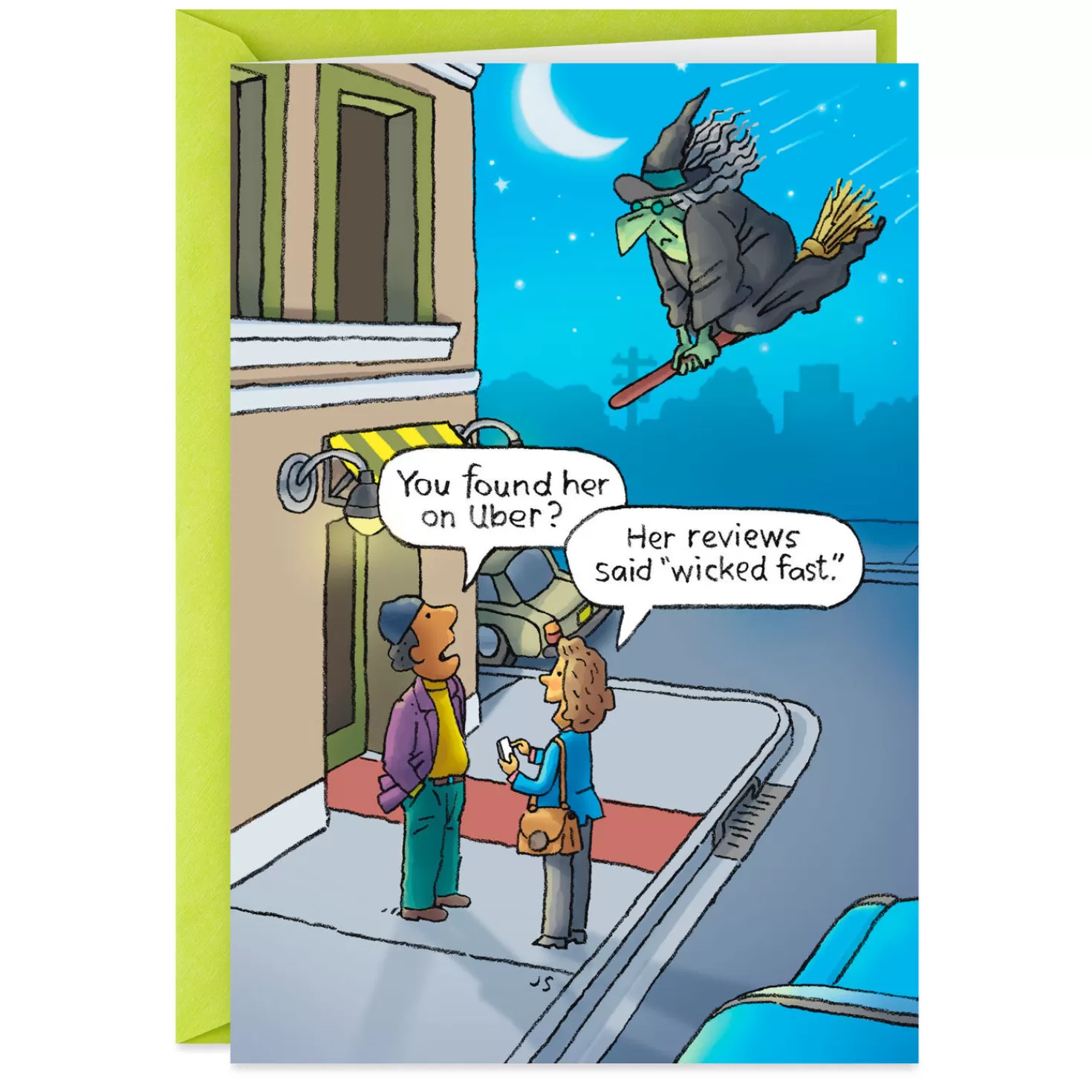Halloween (10/31)>Hallmark Wicked Fast Witch Funny Halloween Card