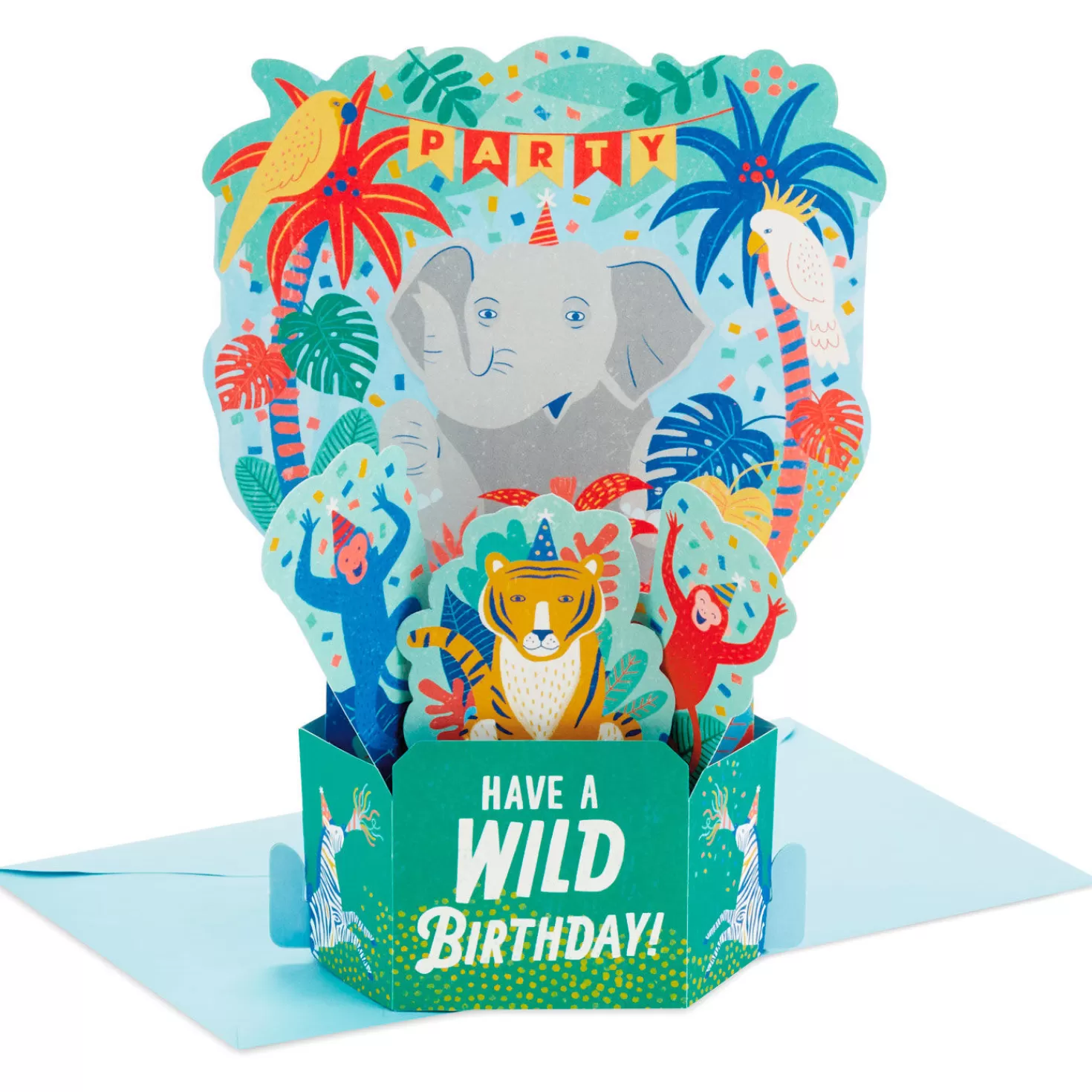 Birthday>Hallmark Wild Animal Party Boxed Pop-Up Birthday Cards, Pack Of 8