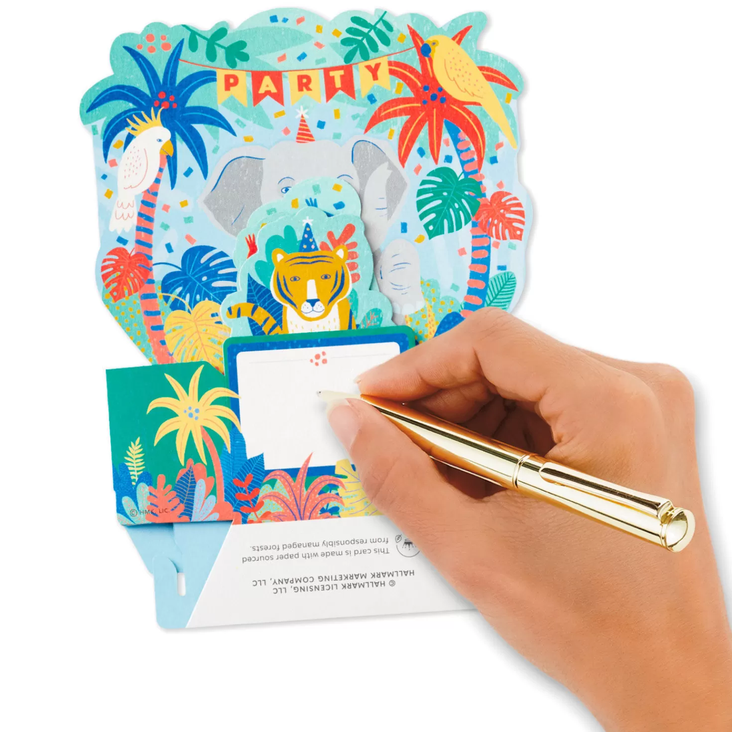 Birthday>Hallmark Wild Animal Party Boxed Pop-Up Birthday Cards, Pack Of 8