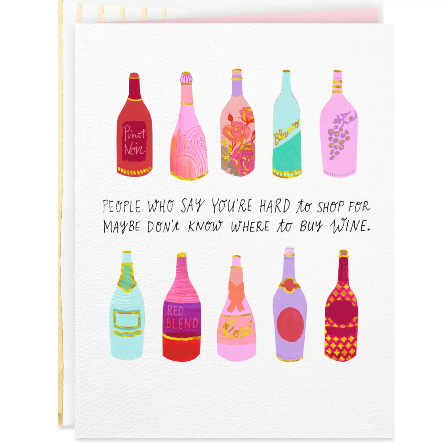 Birthday>Hallmark Wine Bottles Funny Birthday Card