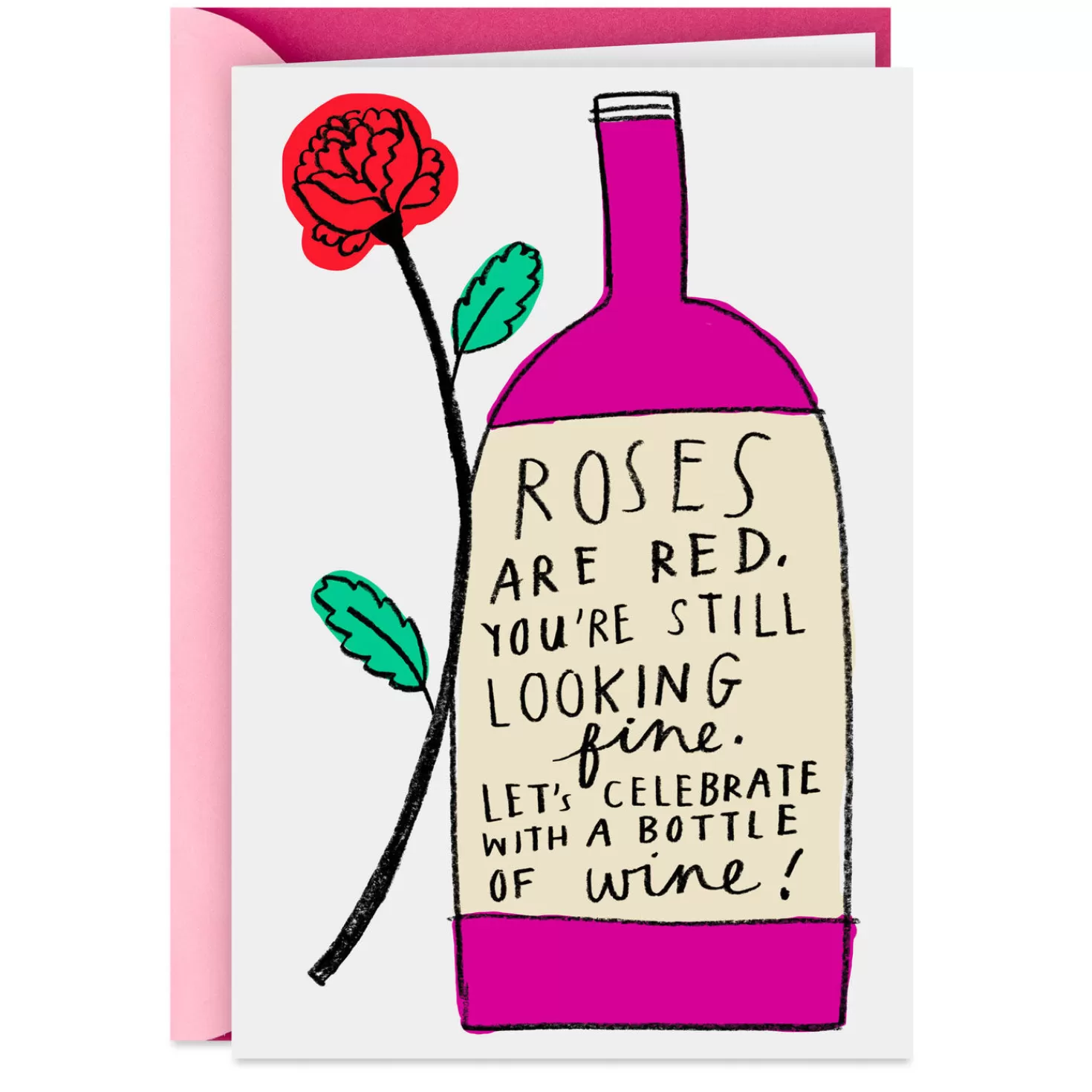 Birthday>Hallmark Wine Poetry Funny Birthday Card