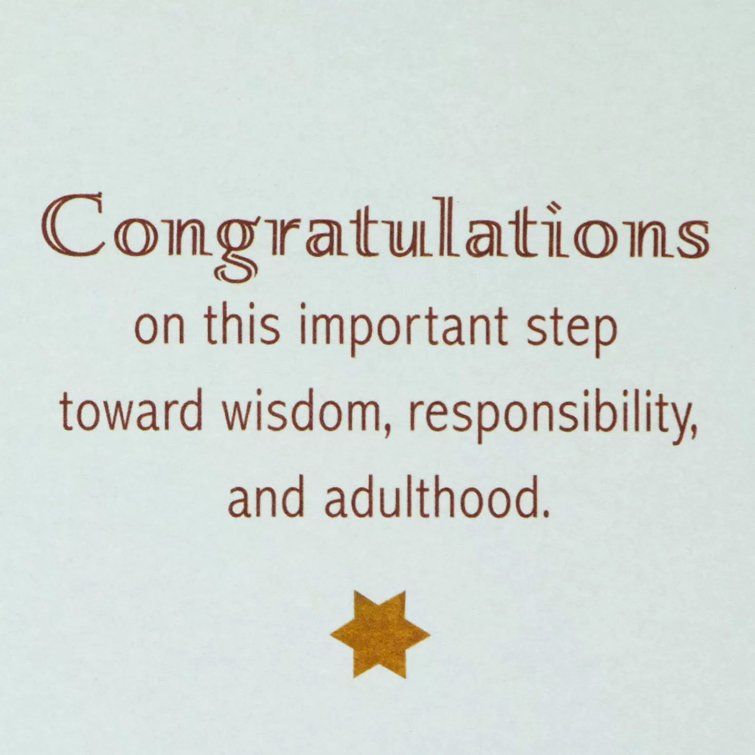 Bar Mitzvah>Hallmark Wisdom, Responsibility And Adulthood Bar Mitzvah Card
