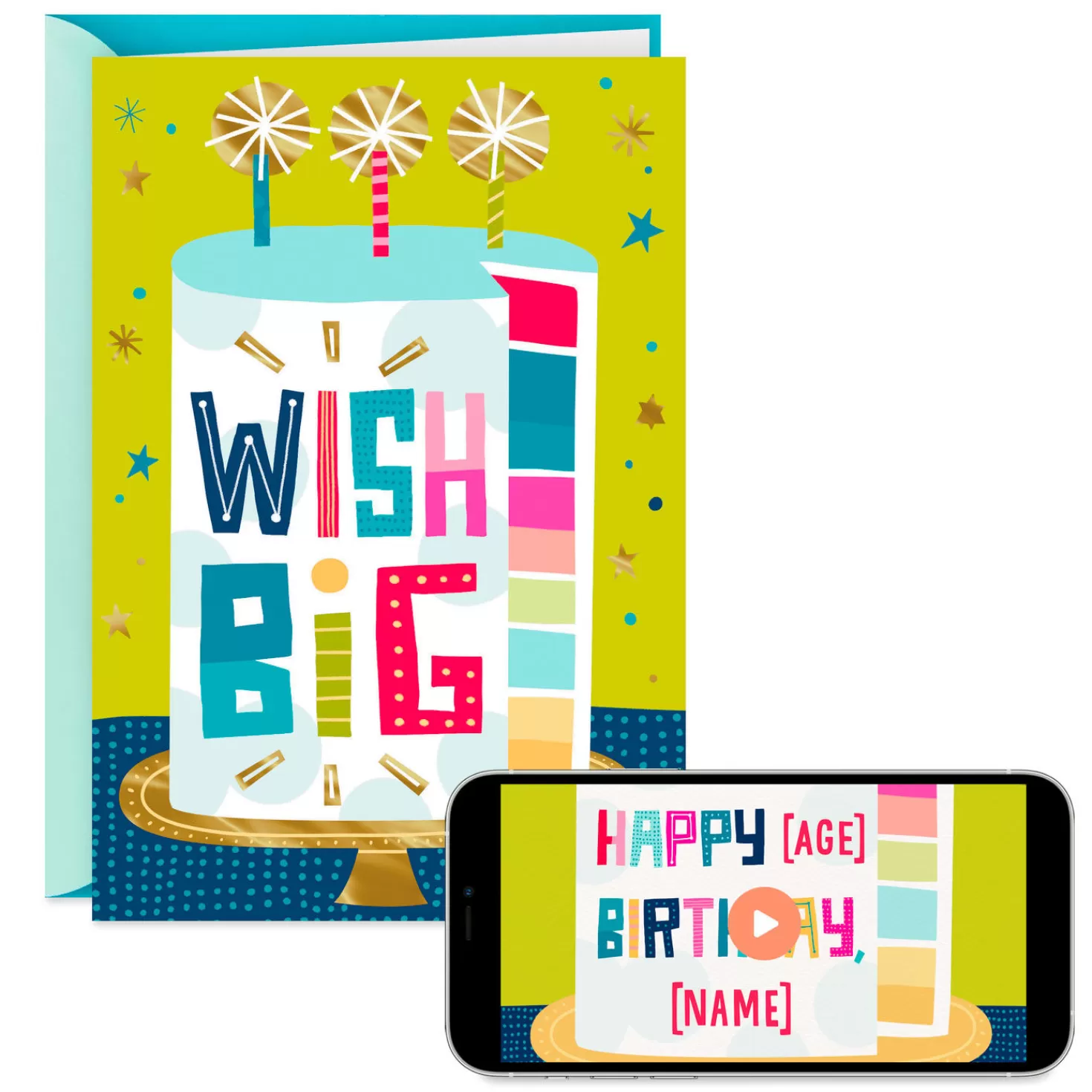 Birthday>Hallmark Wish Big Cake Video Greeting Birthday Card