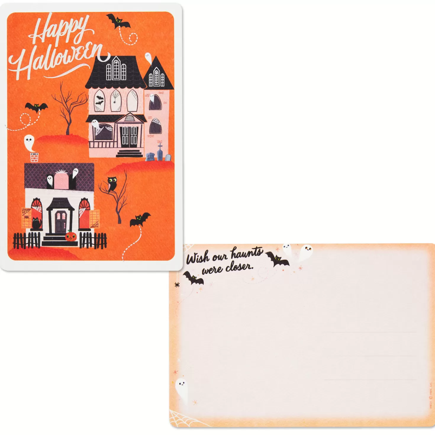 Halloween (10/31)>Hallmark Wish Our Haunts Were Closer Halloween Postcard