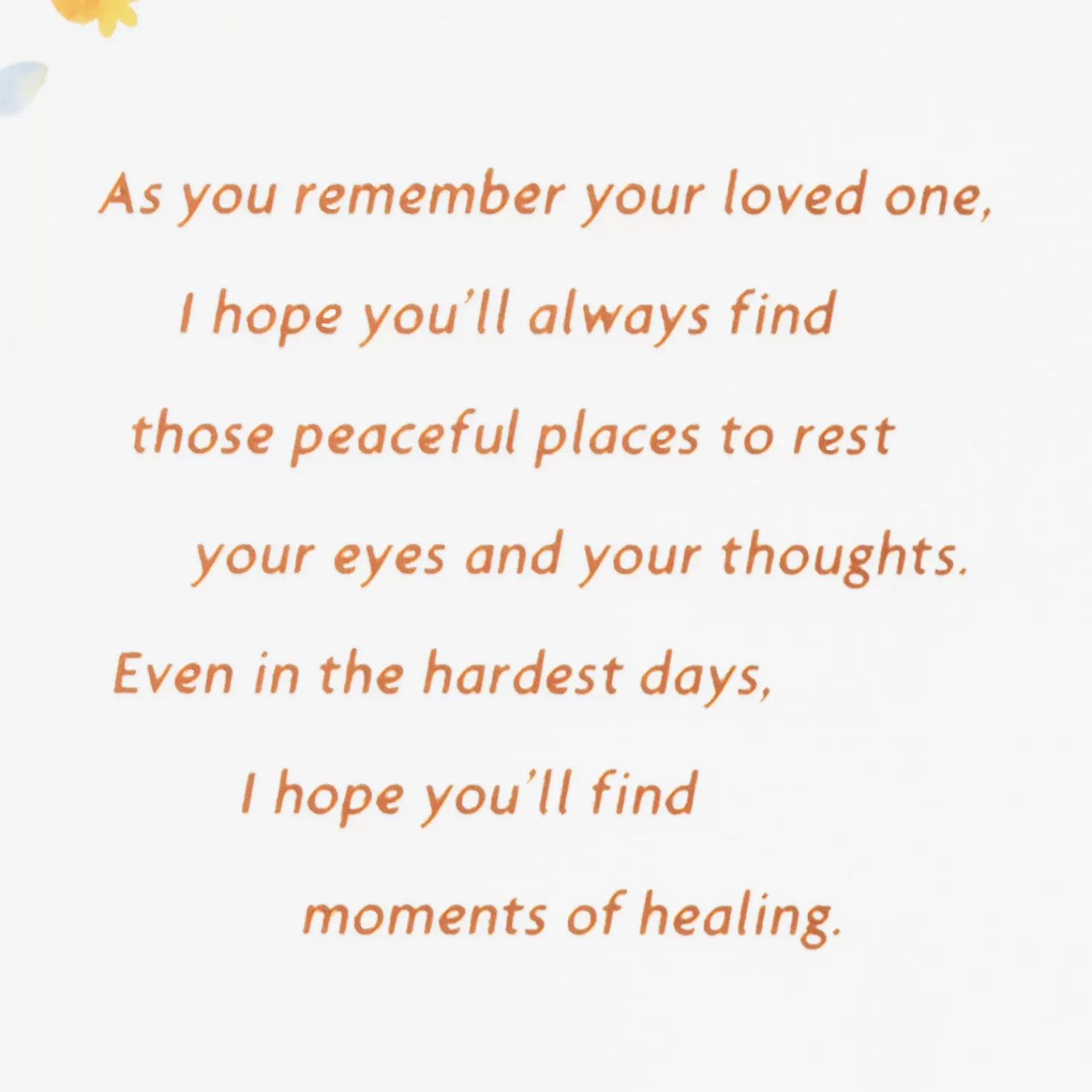 Shop Wishing You Peace And Healing Sympathy Card Sympathy