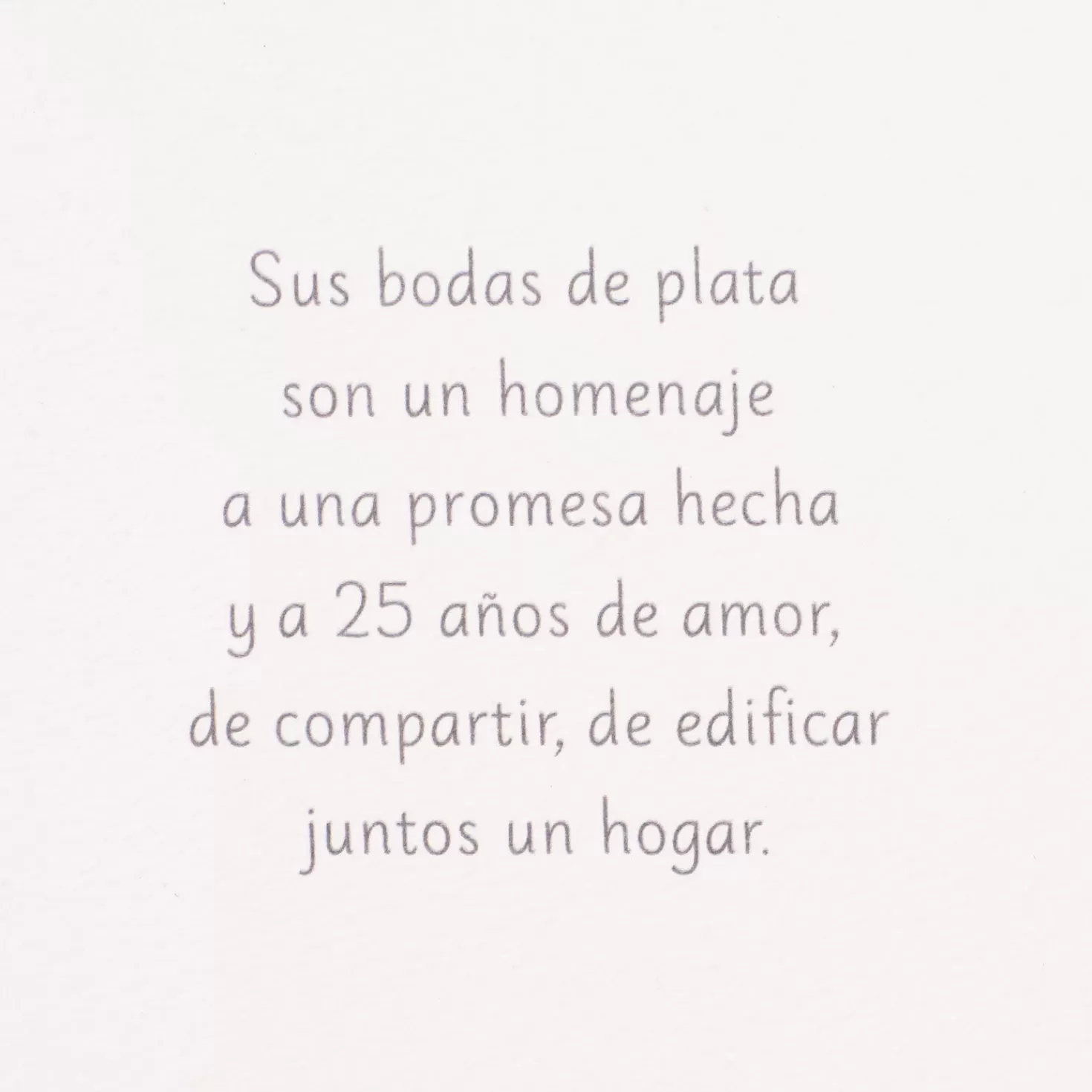 Anniversary>Hallmark Wonderful Years Of Love Spanish-Language 25Th Anniversary Card