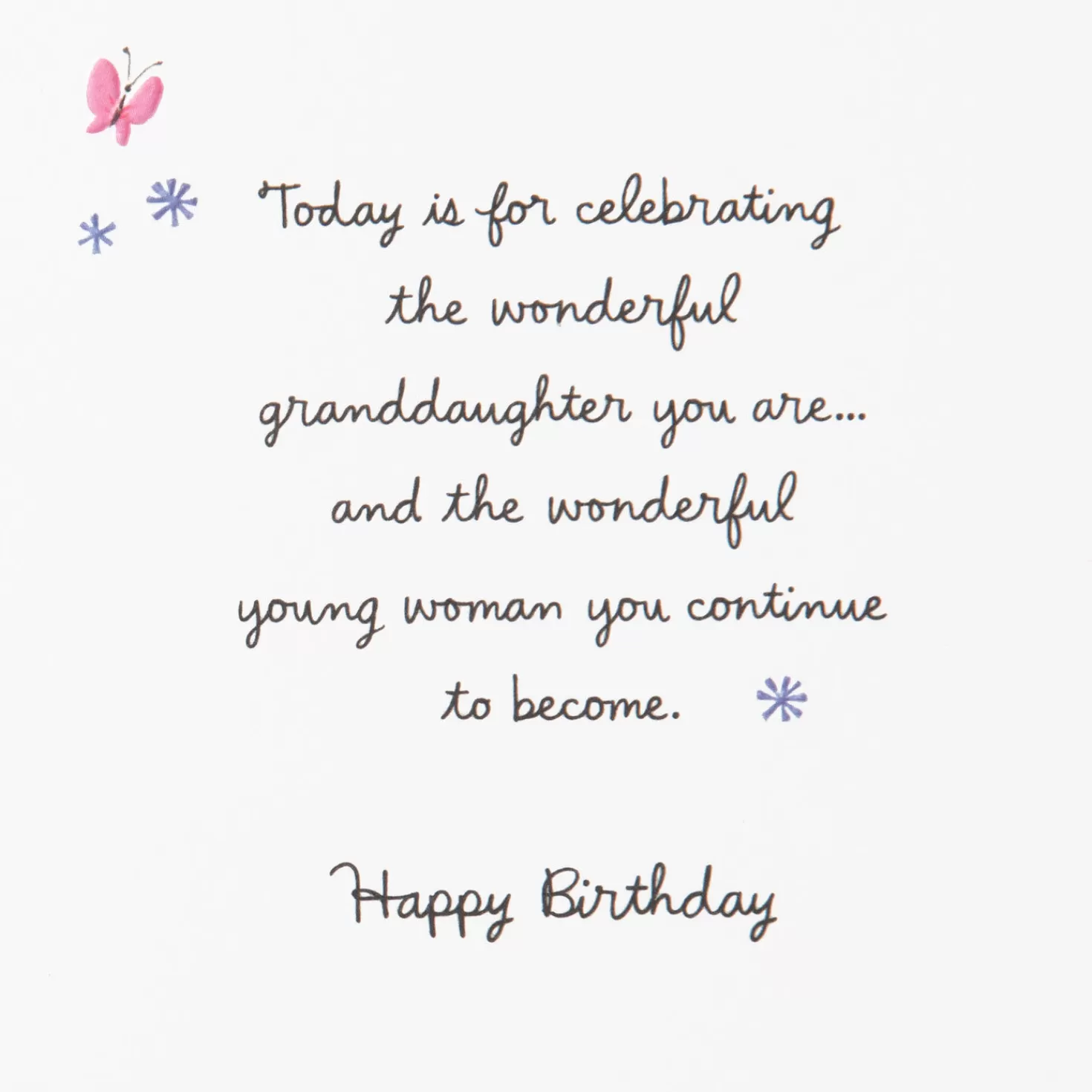 Birthday>Hallmark Wonderful Young Woman Birthday Card For Granddaughter