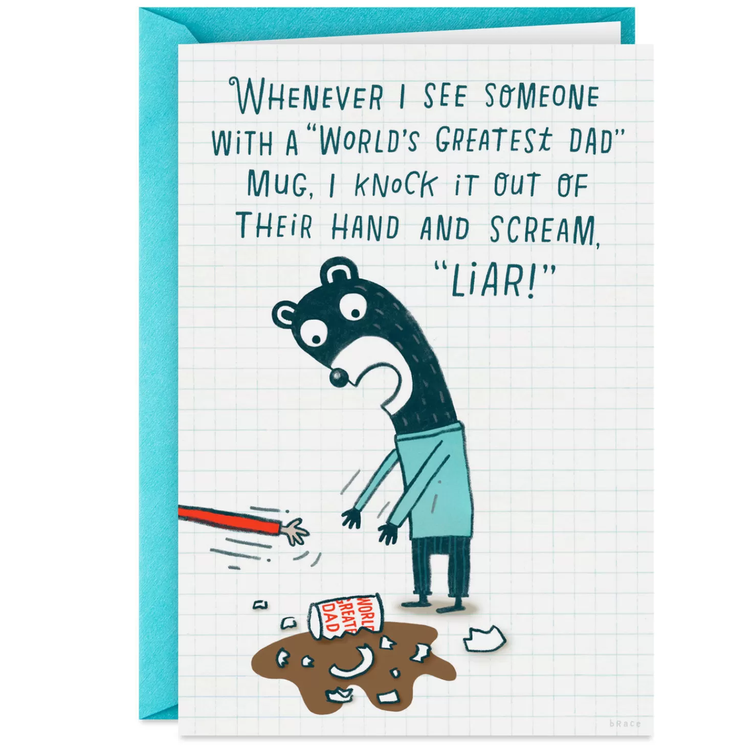 Birthday>Hallmark World's Greatest Dad Mug Funny Birthday Card