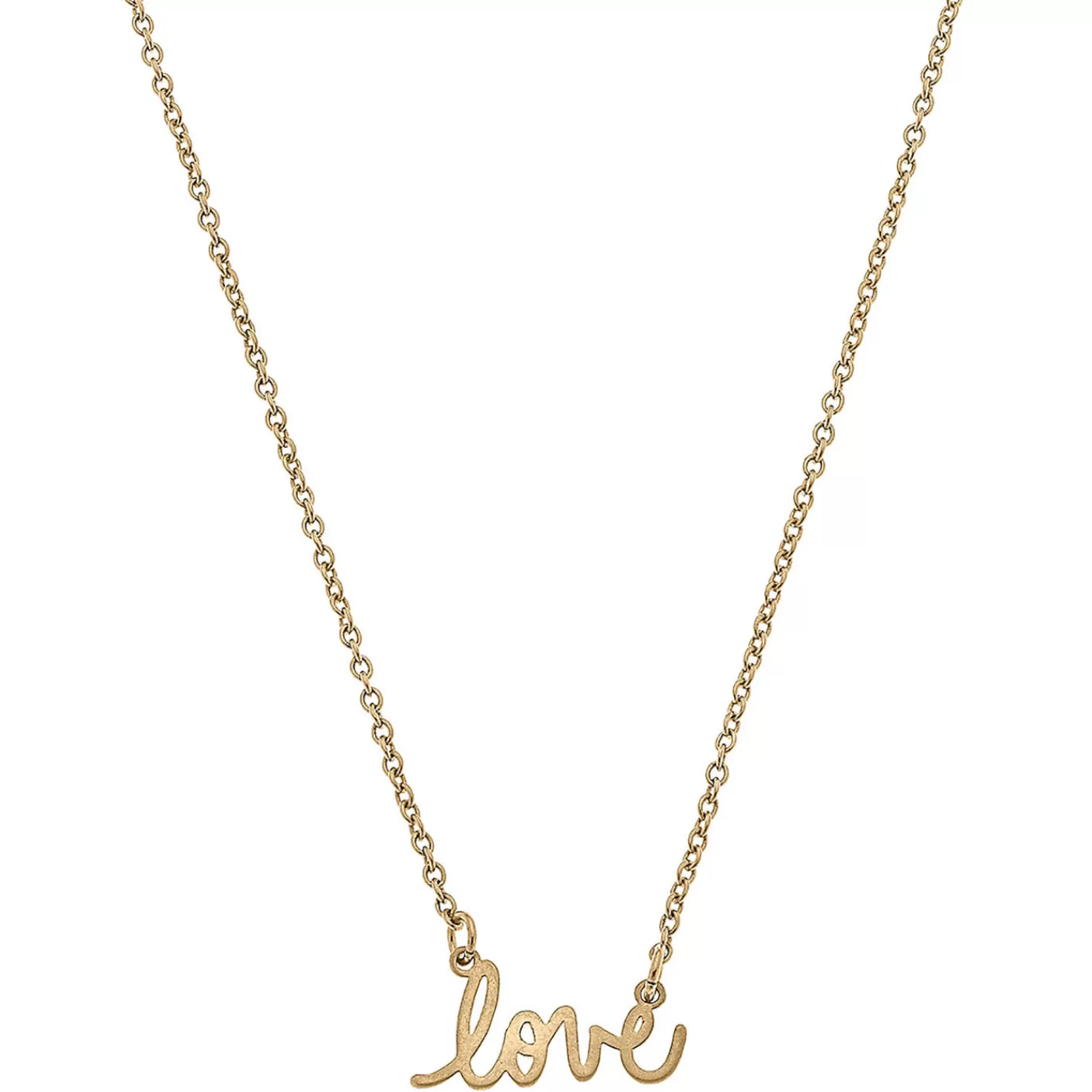 Best Worn Gold Love Script Delicate Chain Necklace, 16" Encouragement