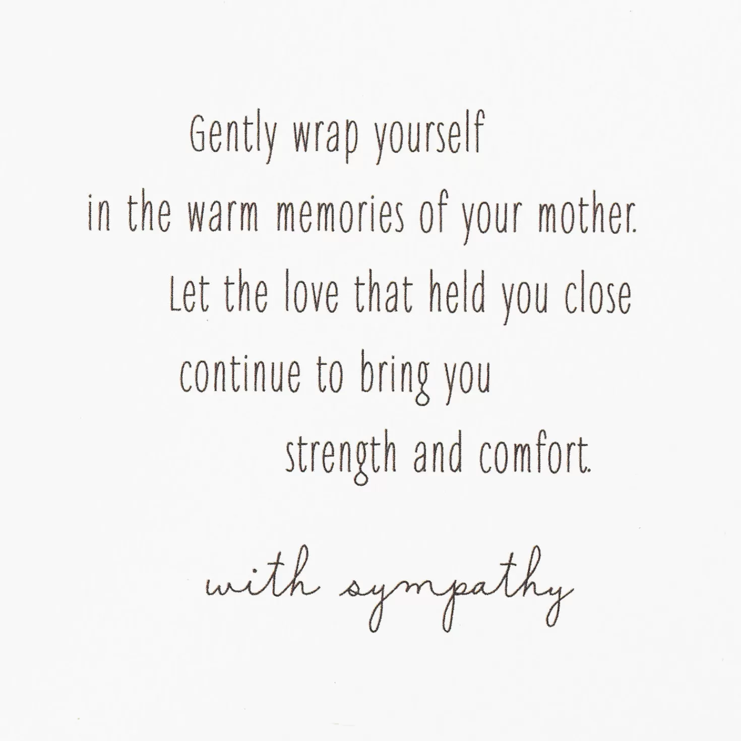 Clearance Wrap Yourself In Memories Of Her Sympathy Card For Loss Of Mother Sympathy