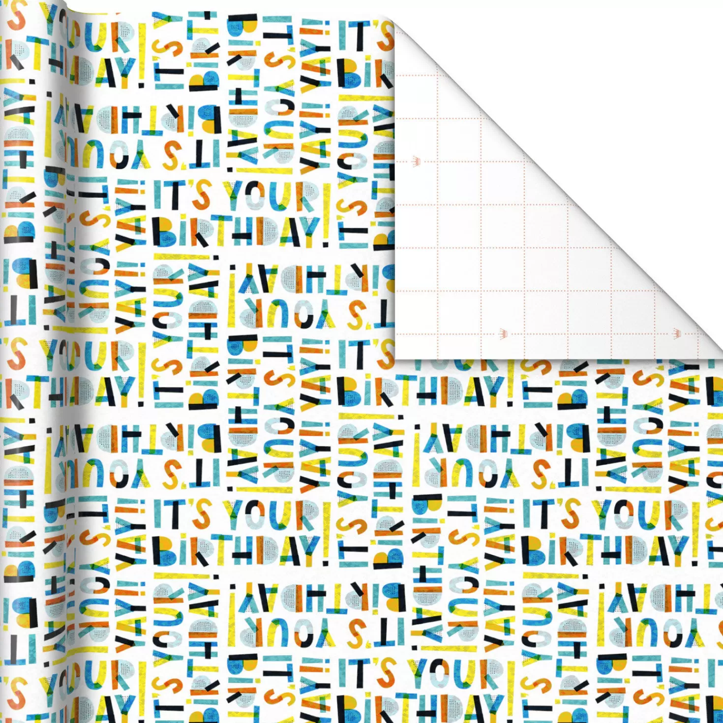 Birthday>Hallmark Yay It's Your Birthday Wrapping Paper, 17.5 Sq. Ft.