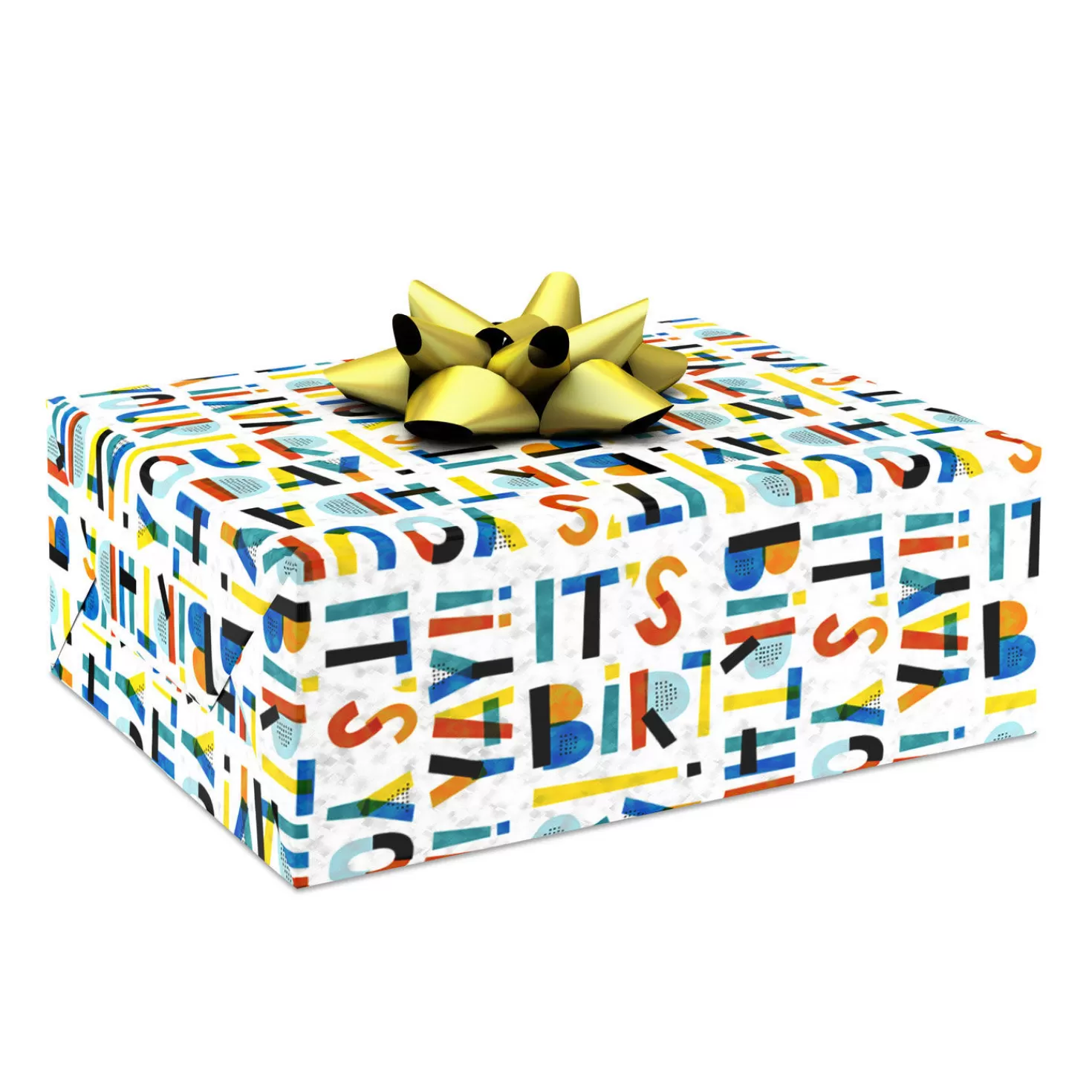 Birthday>Hallmark Yay It's Your Birthday Wrapping Paper, 17.5 Sq. Ft.
