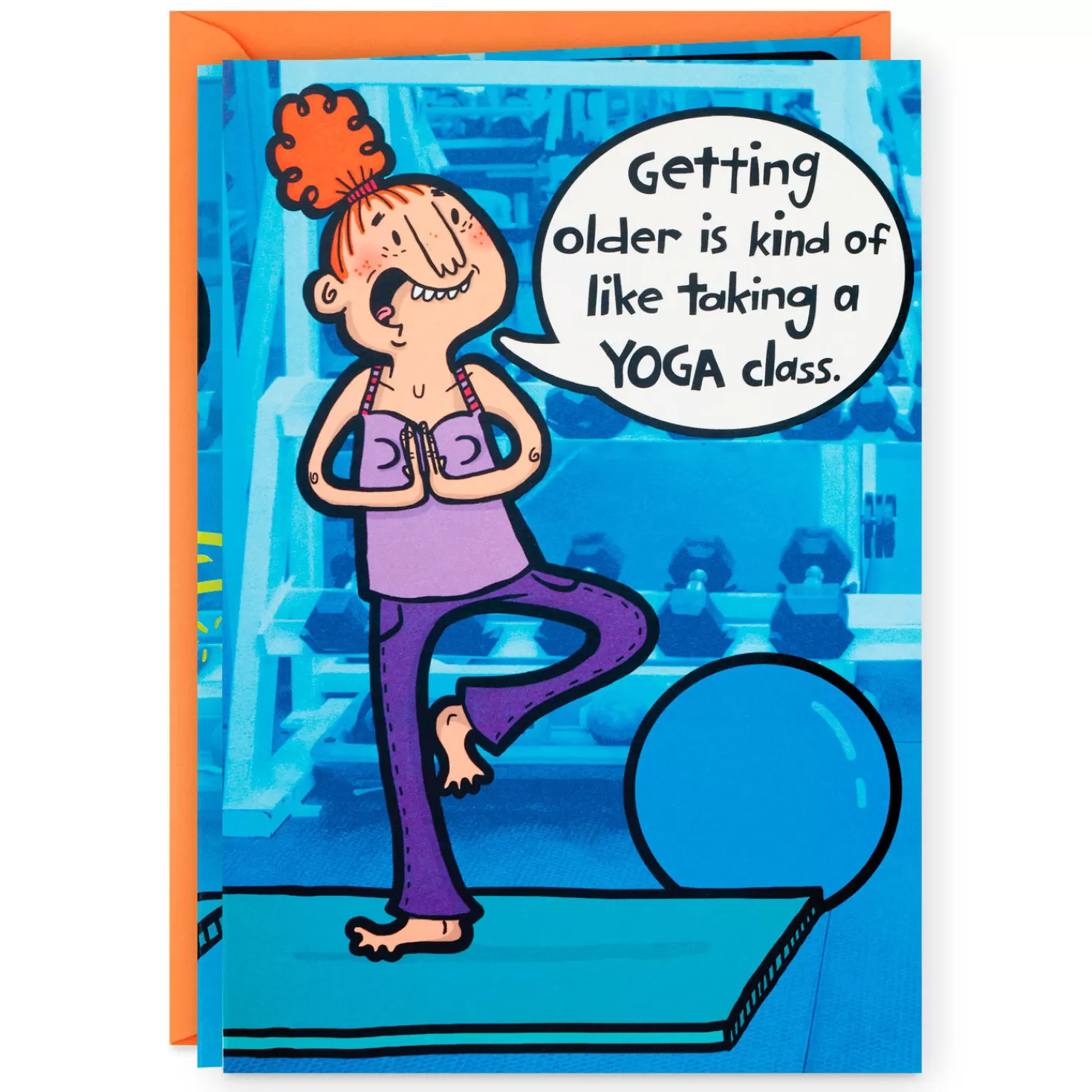 Birthday>Hallmark Yoga Fart Joke Funny Birthday Card