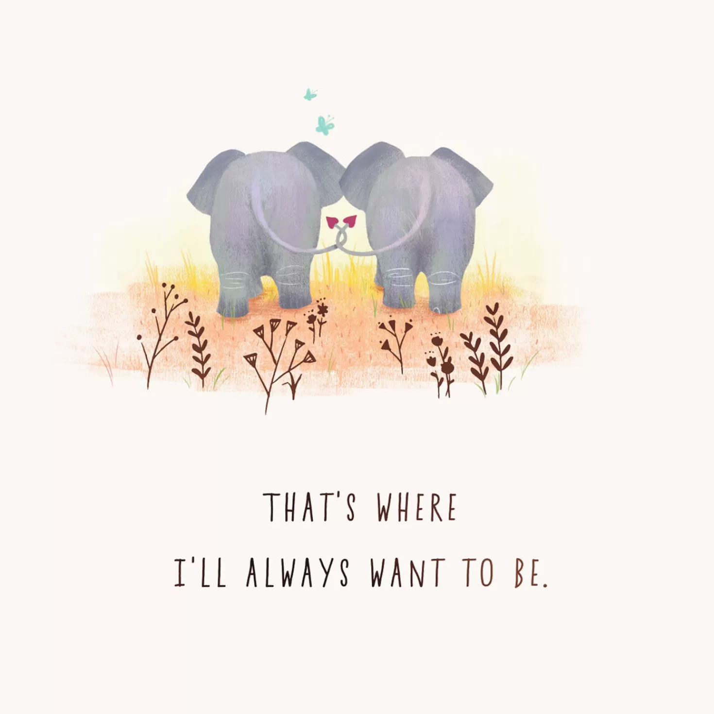 Anniversary>Hallmark You & Me Side By Side Elephants Anniversary Card