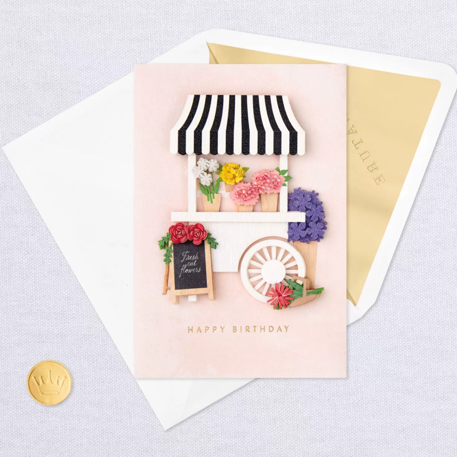 Birthday>Hallmark You Brighten So Many Days Flower Cart Birthday Card For Her