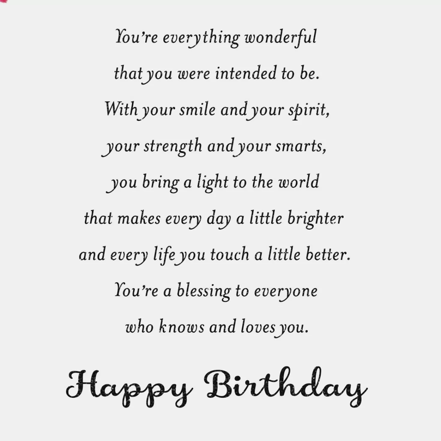 Birthday>Hallmark You Bring A Light To The World Birthday Card