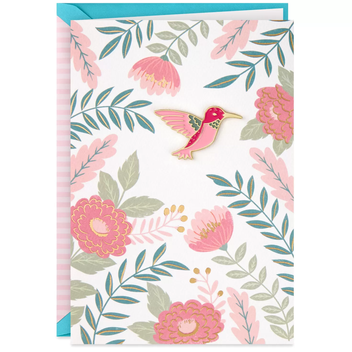 Birthday>Hallmark You Bring Happiness Birthday Card For Her With Enamel Hummingbird Pin