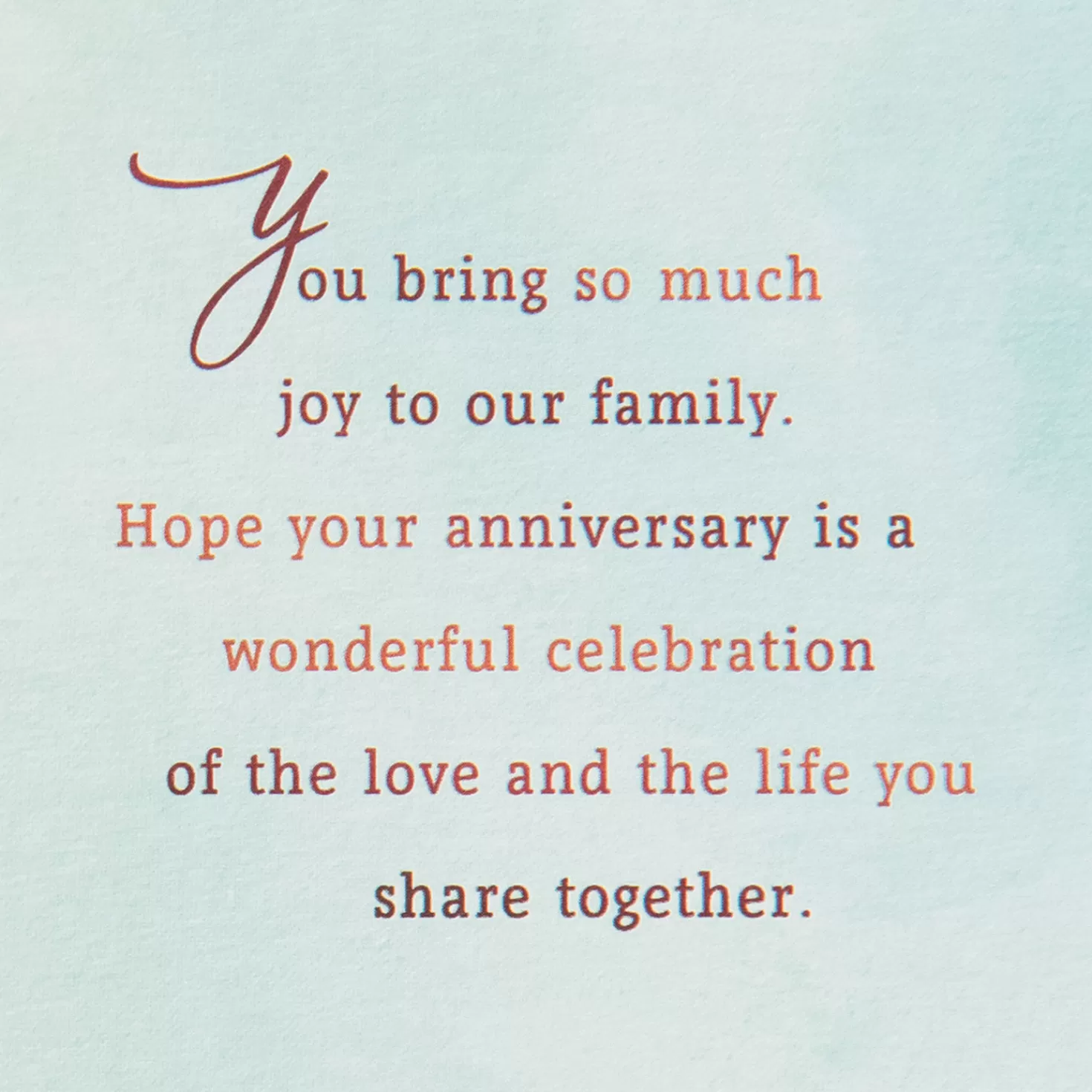 Anniversary>Hallmark You Bring Joy To Our Family Anniversary Card For Sister And Spouse