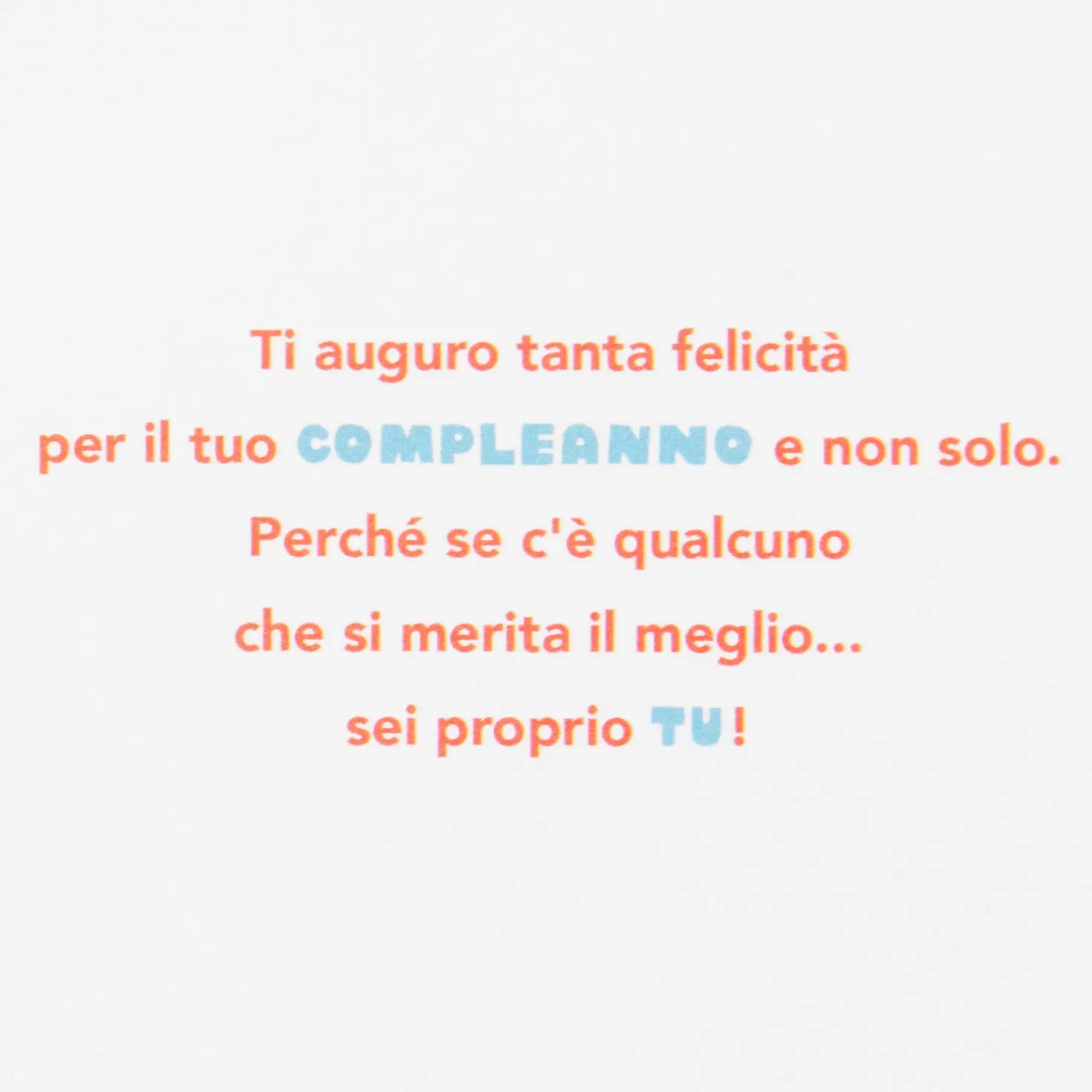 Birthday>Hallmark You Deserve The Best Italian-Language Birthday Card