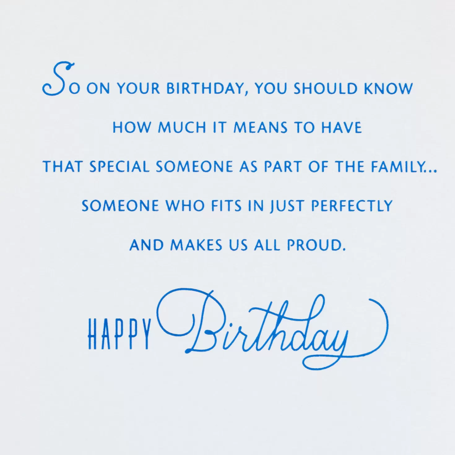 Birthday>Hallmark You Fit In Perfectly Birthday Card For Son-In-Law