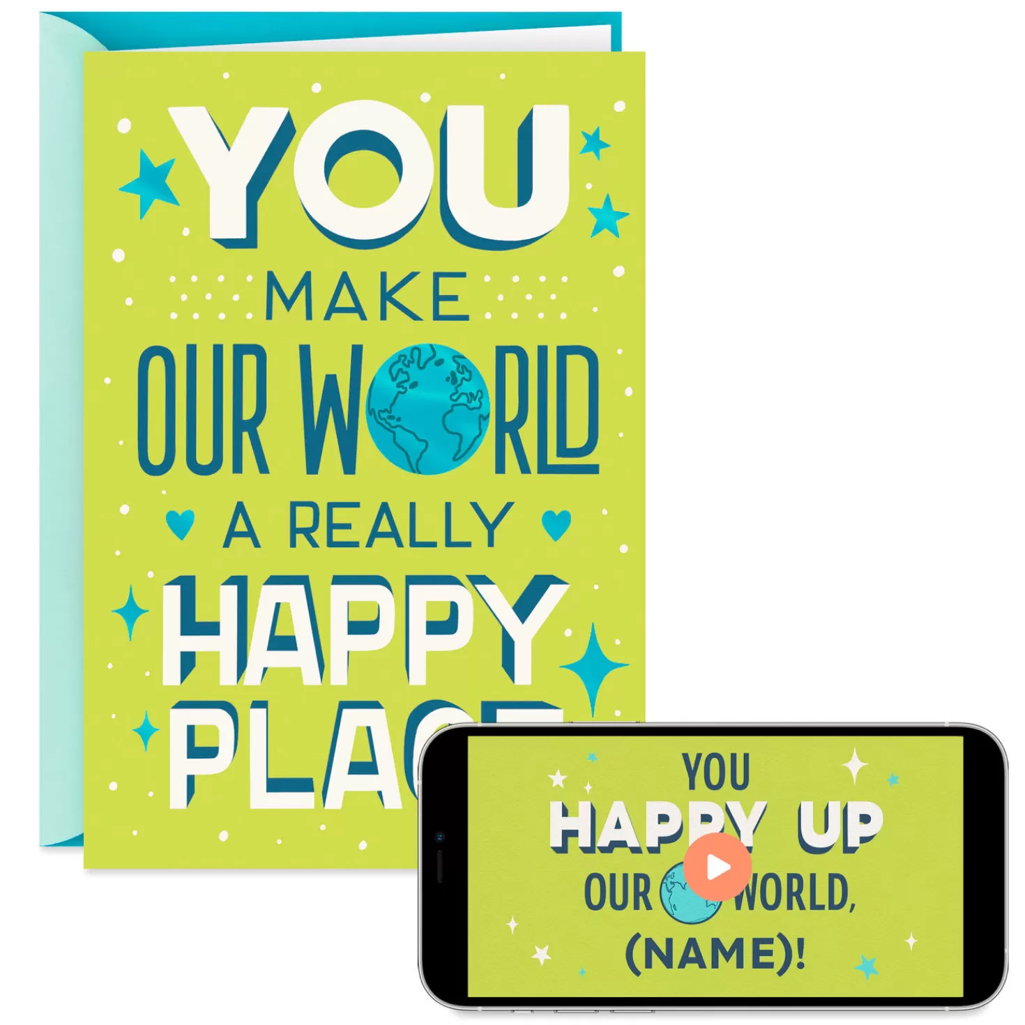 Birthday>Hallmark You Make Our World A Happy Place Video Greeting Birthday Card