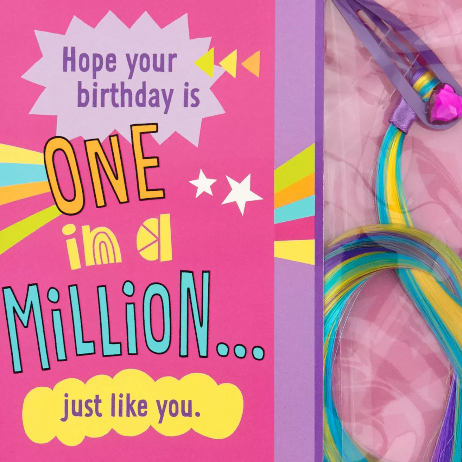 Birthday>Hallmark You Stand Out Birthday Card With Hair Clip And Extensions