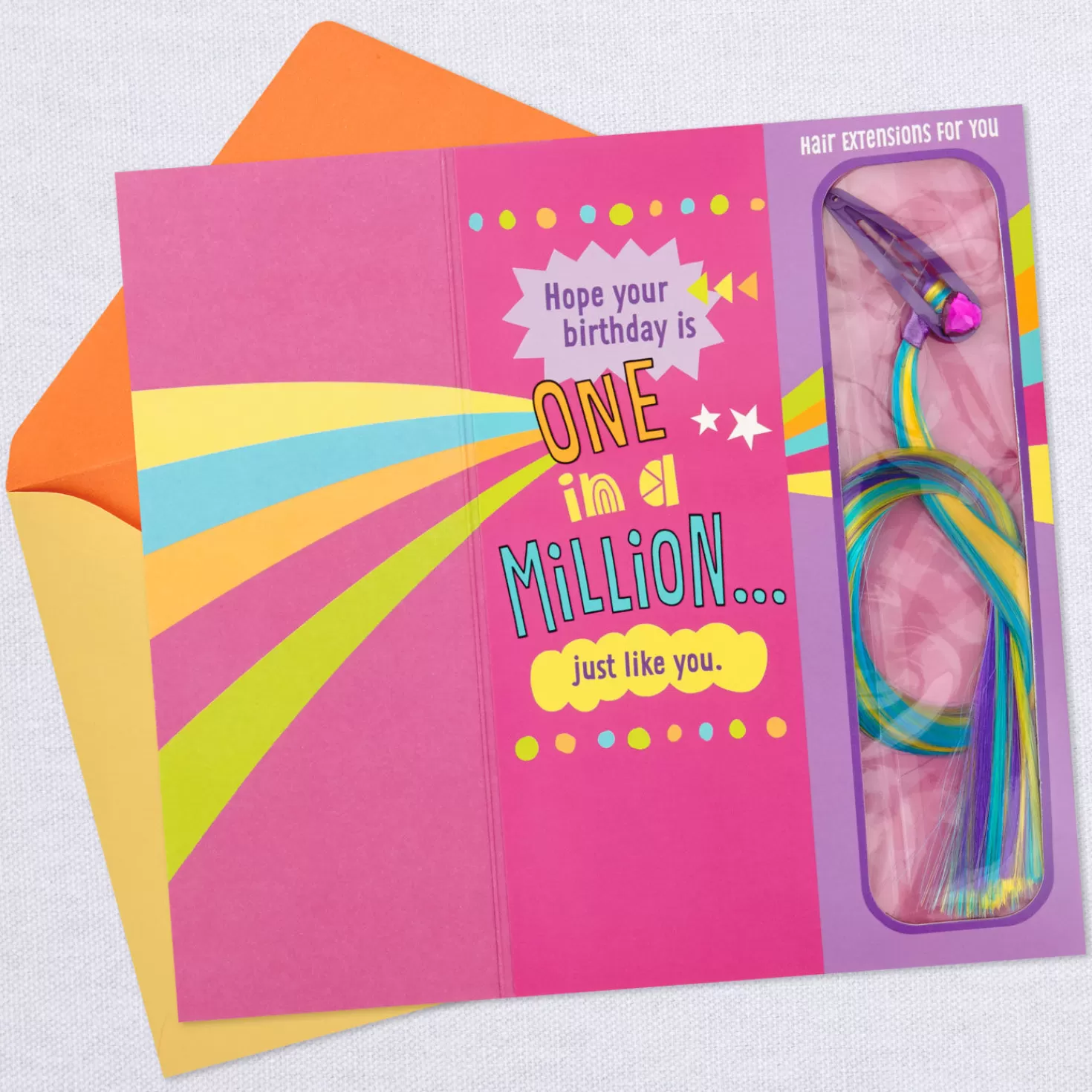 Birthday>Hallmark You Stand Out Birthday Card With Hair Clip And Extensions