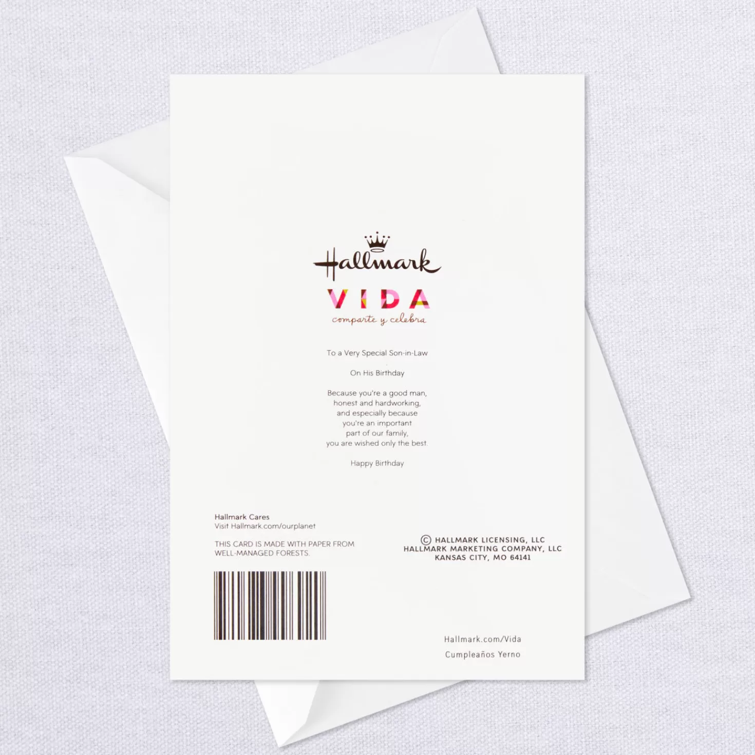 Birthday>Hallmark You'Re A Good Man Spanish-Language Birthday Card For Son-In-Law