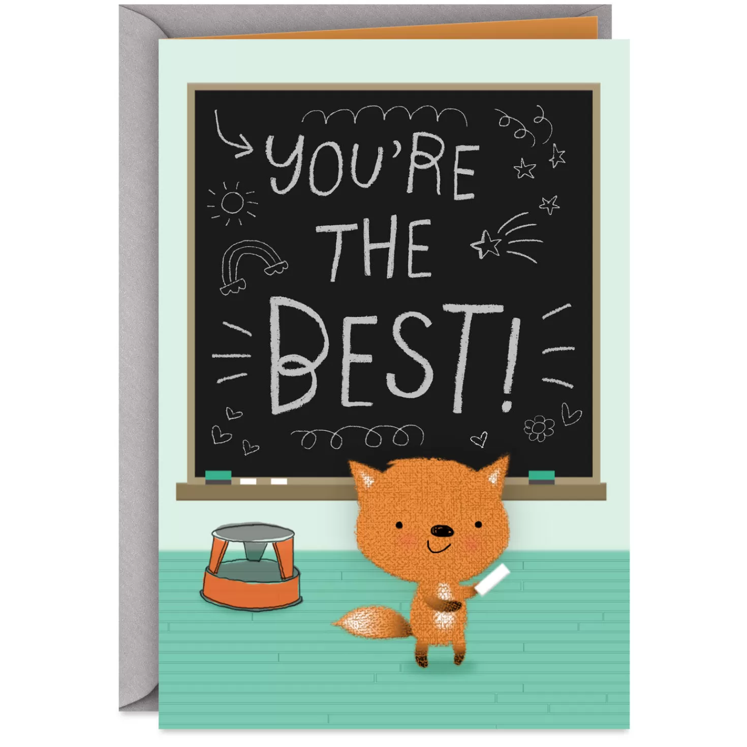 Best You'Re The Best Thank-You Card For School Worker From Kid Teacher Appreciation