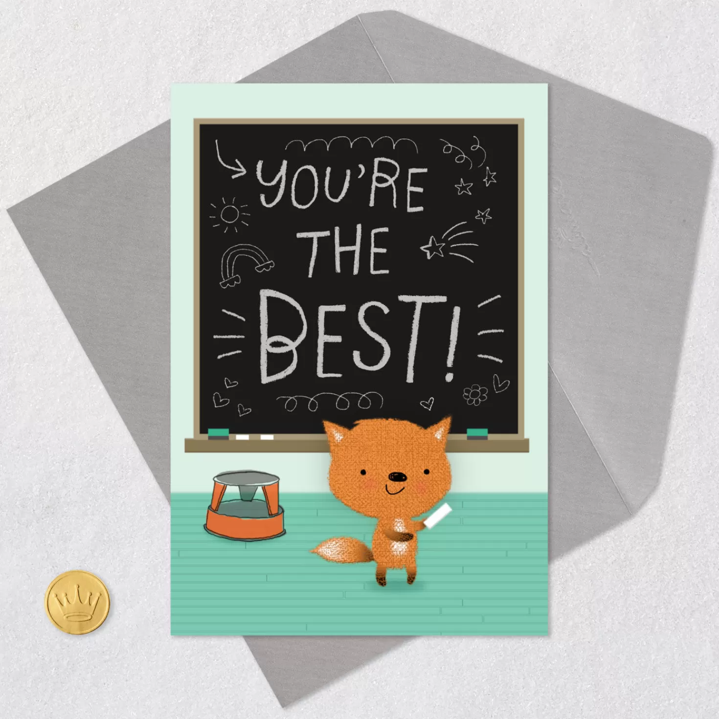 Best You'Re The Best Thank-You Card For School Worker From Kid Teacher Appreciation